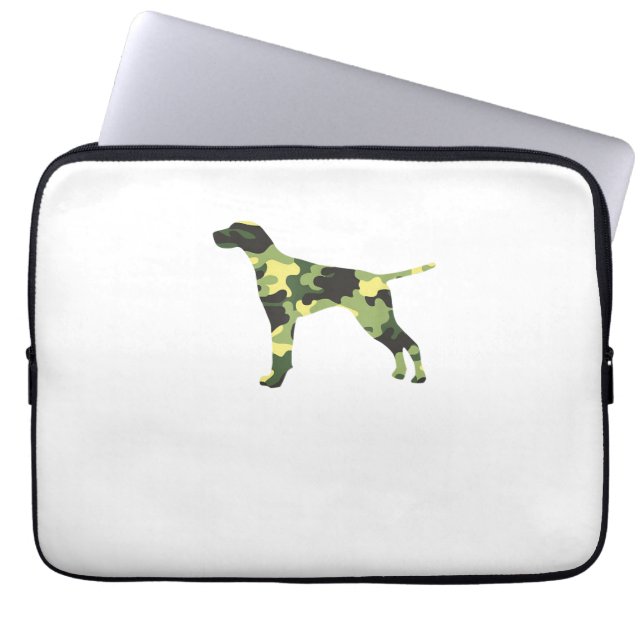 Tysk Shorthair Pointer _ Hund Camouflage Silhouet Laptop Fodral (Framsidan)