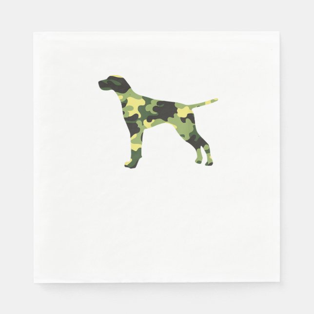 Tysk Shorthair Pointer _ Hund Camouflage Silhouet Pappersservett (Framsidan)