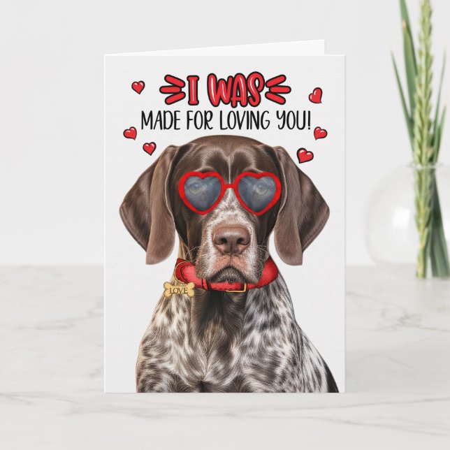 Tysk Shorthair Pointer Hund Loving You Valentine Helgkort (Framsida)