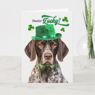 Tysk Shorthair Pointer Lucky St patrick's day Helgkort