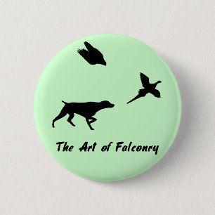 Tysk Shorthair Pointer och Falconry Button Knapp