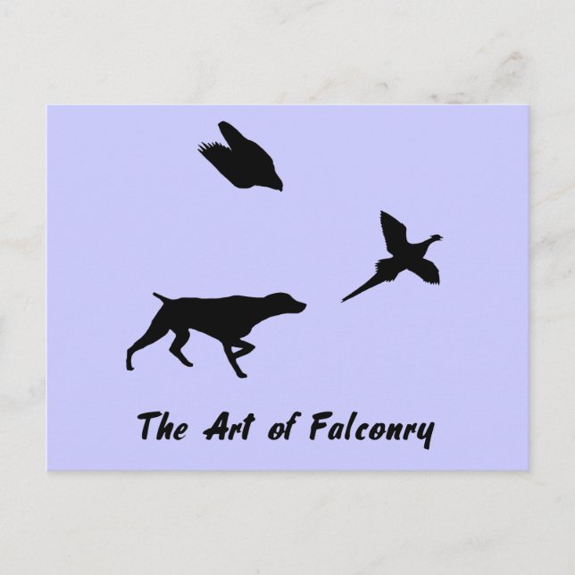 Tysk Shorthair Pointer och Falconry Postcard Vykort (Framsida)