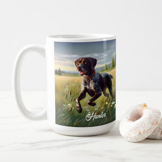 Tysk Shorthair Pointer Running Kaffemugg (Med munk)