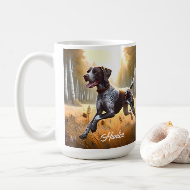 Tysk Shorthair Pointer Running Kaffemugg (Med munk)