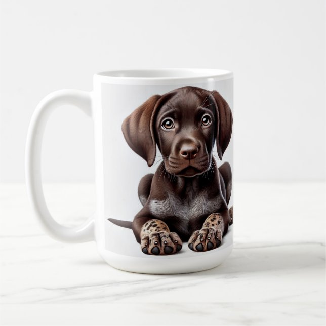 Tysk Shorthair Puppy Kaffemugg (Vänster)