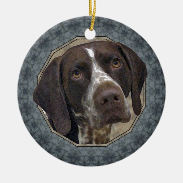 Tysk Shorthaired pekare Julgransprydnad Keramik (Framsidan)