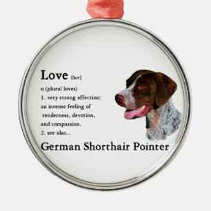 Tysk Shorthaired pekarekonstkärlek är Julgransprydnad Metall
