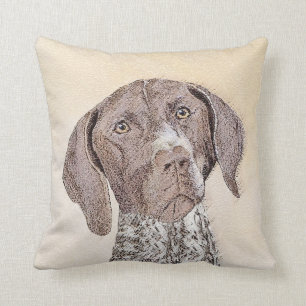 Tysk Shorthaired pekaremålning - hundkonst Kudde