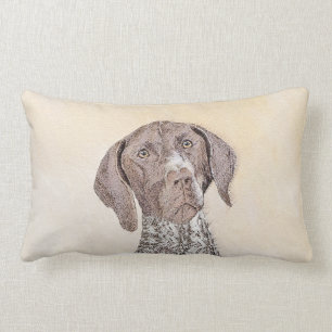 Tysk Shorthaired pekaremålning - hundkonst Lumbarkudde