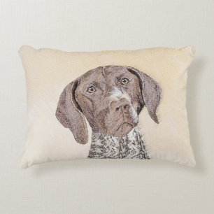 Tysk Shorthaired pekaremålning - hundkonst Prydnadskudde