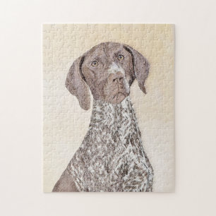 Tysk Shorthaired pekaremålning - hundkonst Pussel