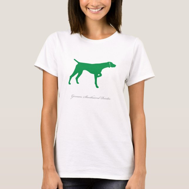 Tysk Shorthaired pekareT-tröja (gröna v2) Tee (Framsida)