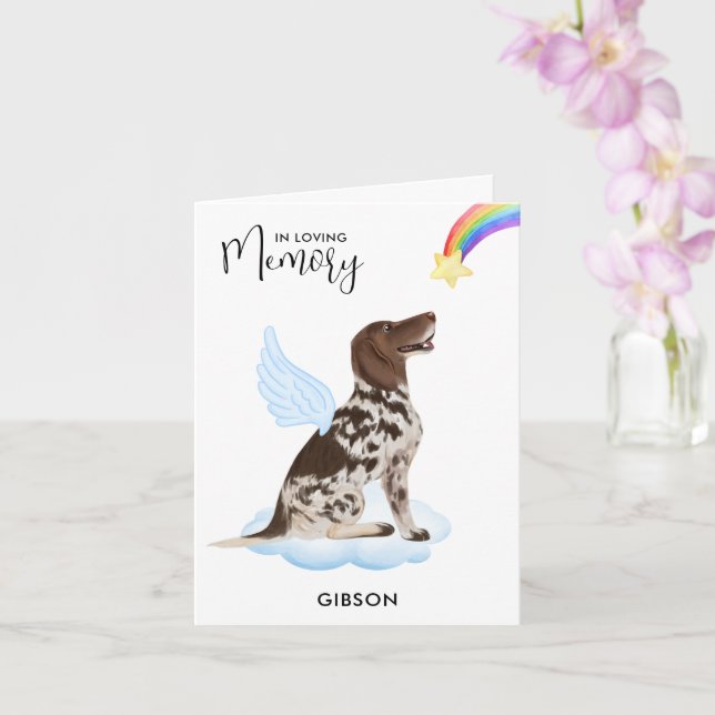 Tysk Shorthar Angel Hund Pet Loss Sympathy Kort (Orkide)