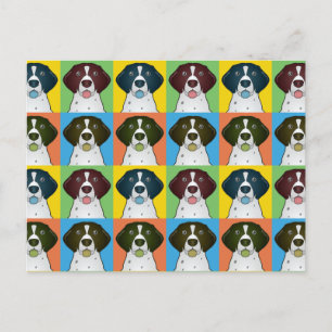 Tysk Shorthar Hund Tecknad PopArt Vykort