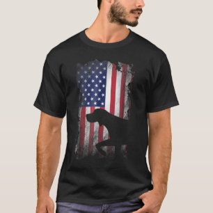 Tysk Shorthar Pointer American Flagga T Shirt