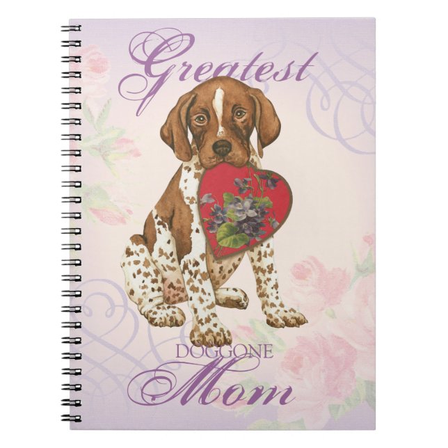 Tysk Shorthar Pointer Heart Mamma Anteckningsbok (Framsidan)