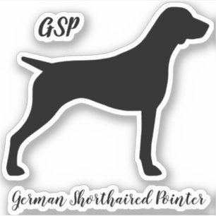 Tysk Shorthar Pointer Hund Silhouette GSP Klistermärken