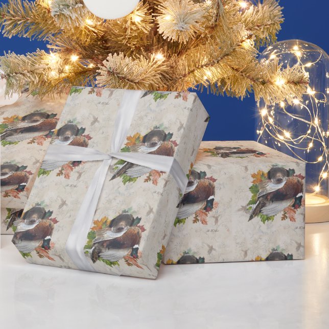 Tysk Shorthar Pointer med fasasant Snö Glob Presentpapper (Helgdagar)