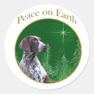 Tysk Shorthar Pointer Peace Runt Klistermärke