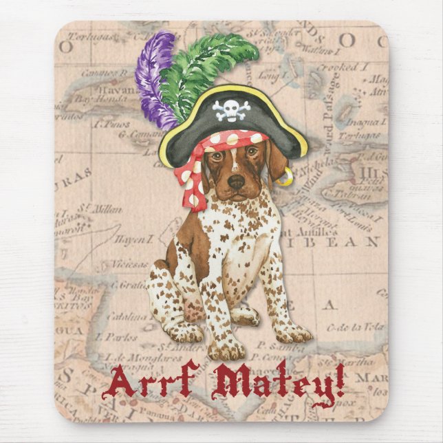 Tysk Shorthar Pointer Pirat Mouse Pad Musmatta (Framsidan)