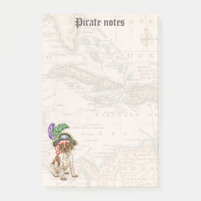 Tysk Shorthar Pointer Pirat Post-it Notes Block (Framsida)