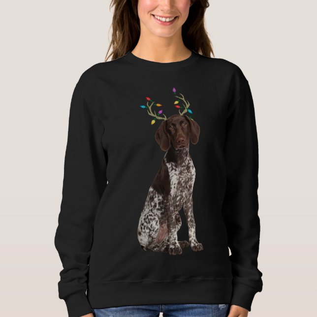 Tysk Shorthar Pointer Reindeer Juljul-Hund T Shirt (Framsida)