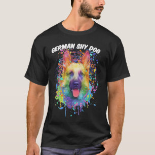 Tysk Shy Hund German Shepherd Animal Pun Shepard T Shirt