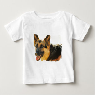 Tysk skjorta för baby för herdehundfoto t-shirt