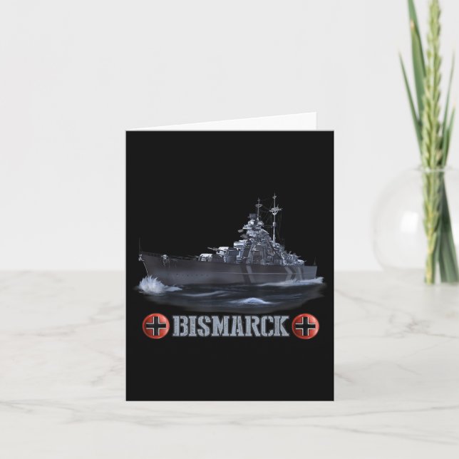 Tysk slagskepp Bismarck från andra världskriget Kort (Framsida)
