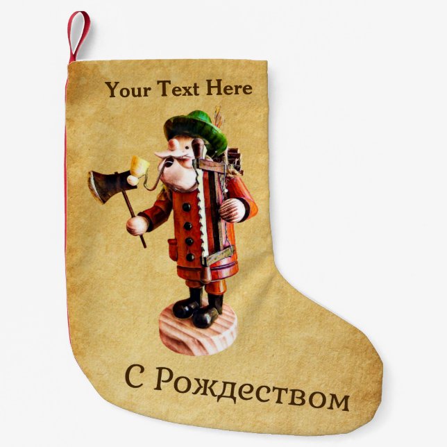 Tysk "Smoker Man" Incense Burner Liten Julstrumpa (Framsidan)