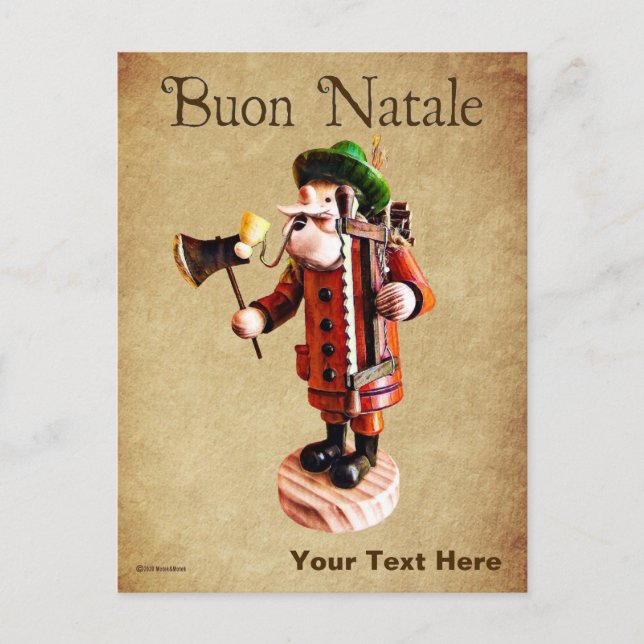 Tysk "Smoker Man" Incense Burner Vykort (Framsida)