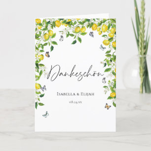 Tysk sommartid Lemon Bröllop Tack Kort