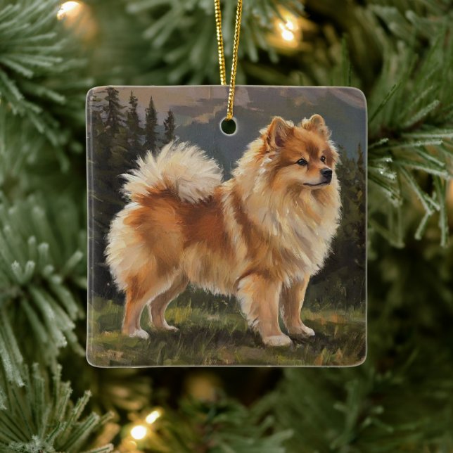 Tysk spets julgransprydnad keramik (Träd)