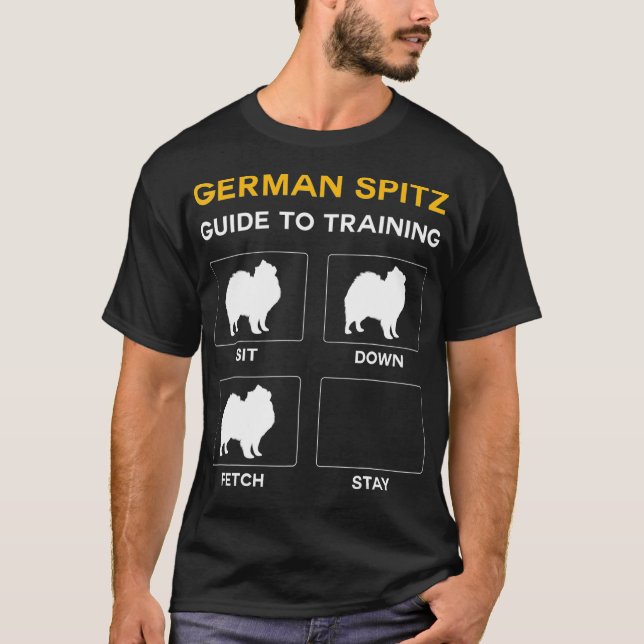Tysk Spitz Guide for Training Hund Obedience Hund T Shirt (Framsida)