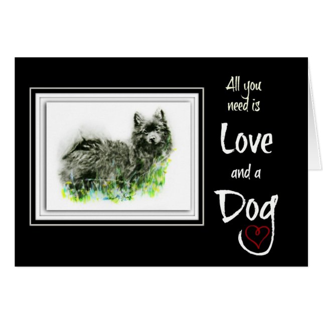 Tysk Spitz Hälsningskort (Framsidan Horizontal)