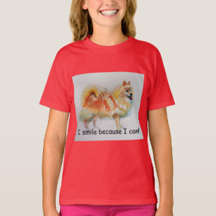 Tysk Spitz-Hund "Jag sjöng eftersom jag kan"-kort T Shirt