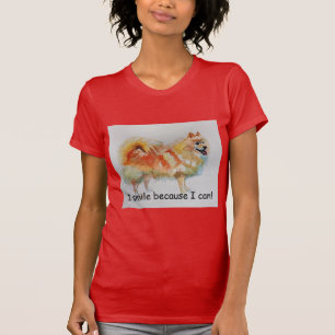 Tysk Spitz-Hund "Jag sjöng eftersom jag kan"-kort T Shirt