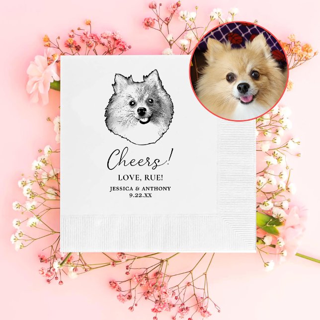 Tysk Spitz Hund Personlig Cheers Napkins Pappersservett (Skapare uppladdad)