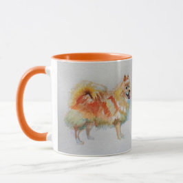Tysk spitz Pommern Watercolor Orange Mugg