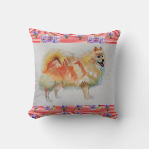 Tysk spitz Pommern Watercolor Pet Hund Cushion Kudde