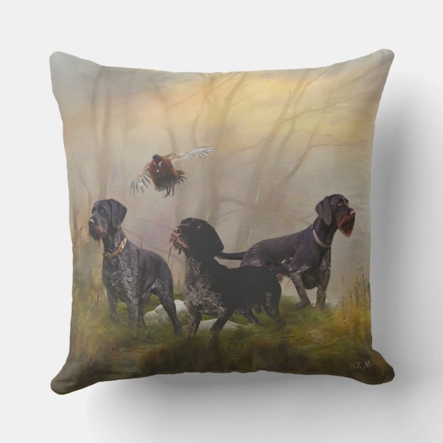  Tysk stående wirehaired pointer  Kudde (Baksida)