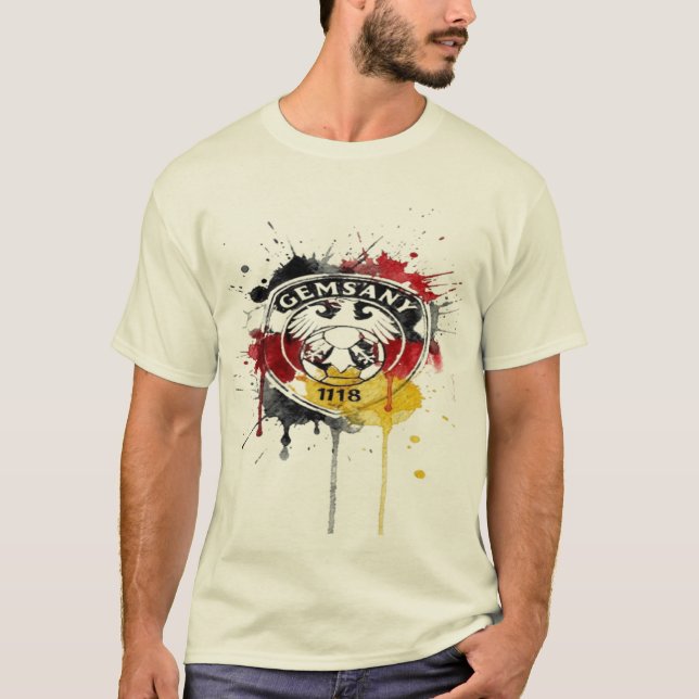 Tysk stolthet Vattenfärgssplash T Shirt (Framsida)