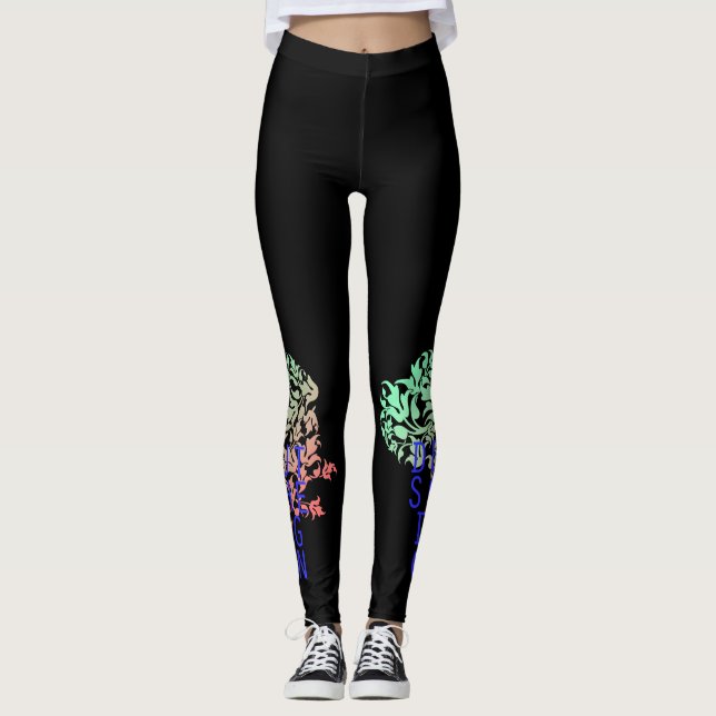 Tysk storpudel blom- leggings (Framsida)