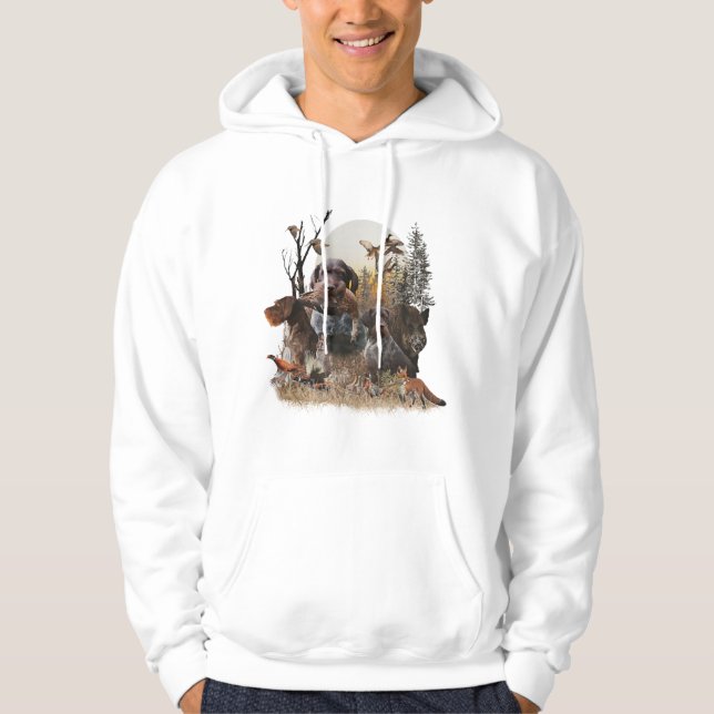 Tysk strävhårig pointer hoodie (Framsida)