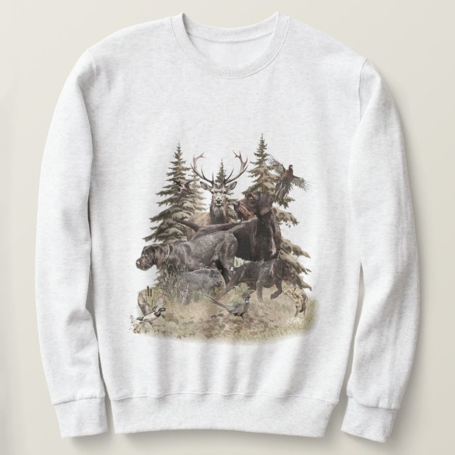 Tysk strävhårig pointer lång ärmad tröja (Design framsida)