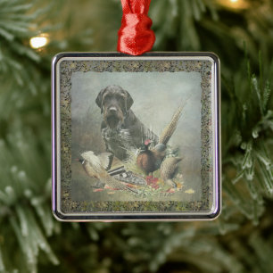 Tysk strävhårig pointer metall ornament