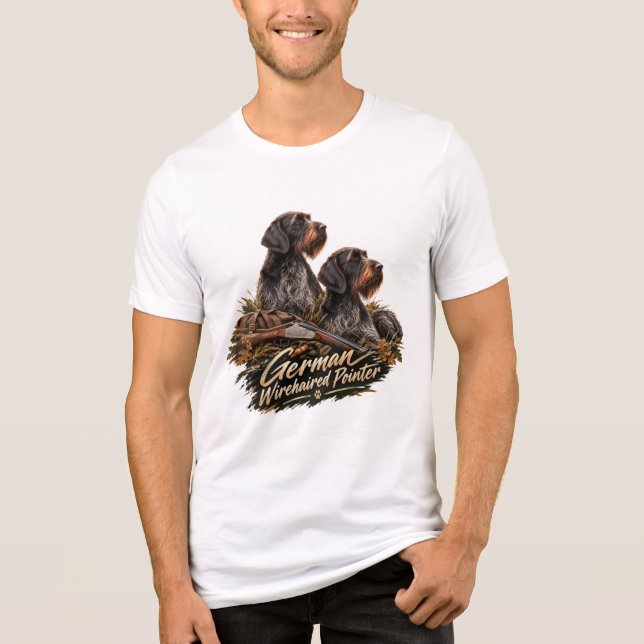 Tysk strävhårig pointer t shirt (Framsida)