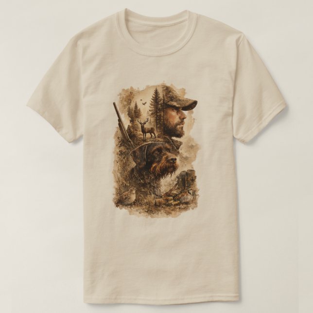 Tysk strävhårig pointer t shirt (Design framsida)