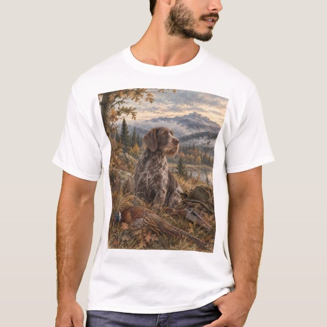 Tysk strävhårig pointer t shirt (Framsida)