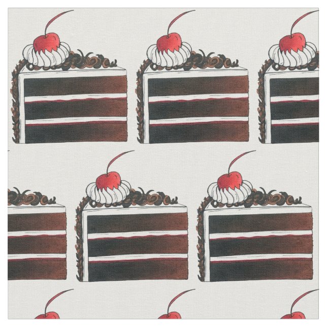 Tysk svart skogskaka Gâteau Slice Dessert Tyg (Närbild)
